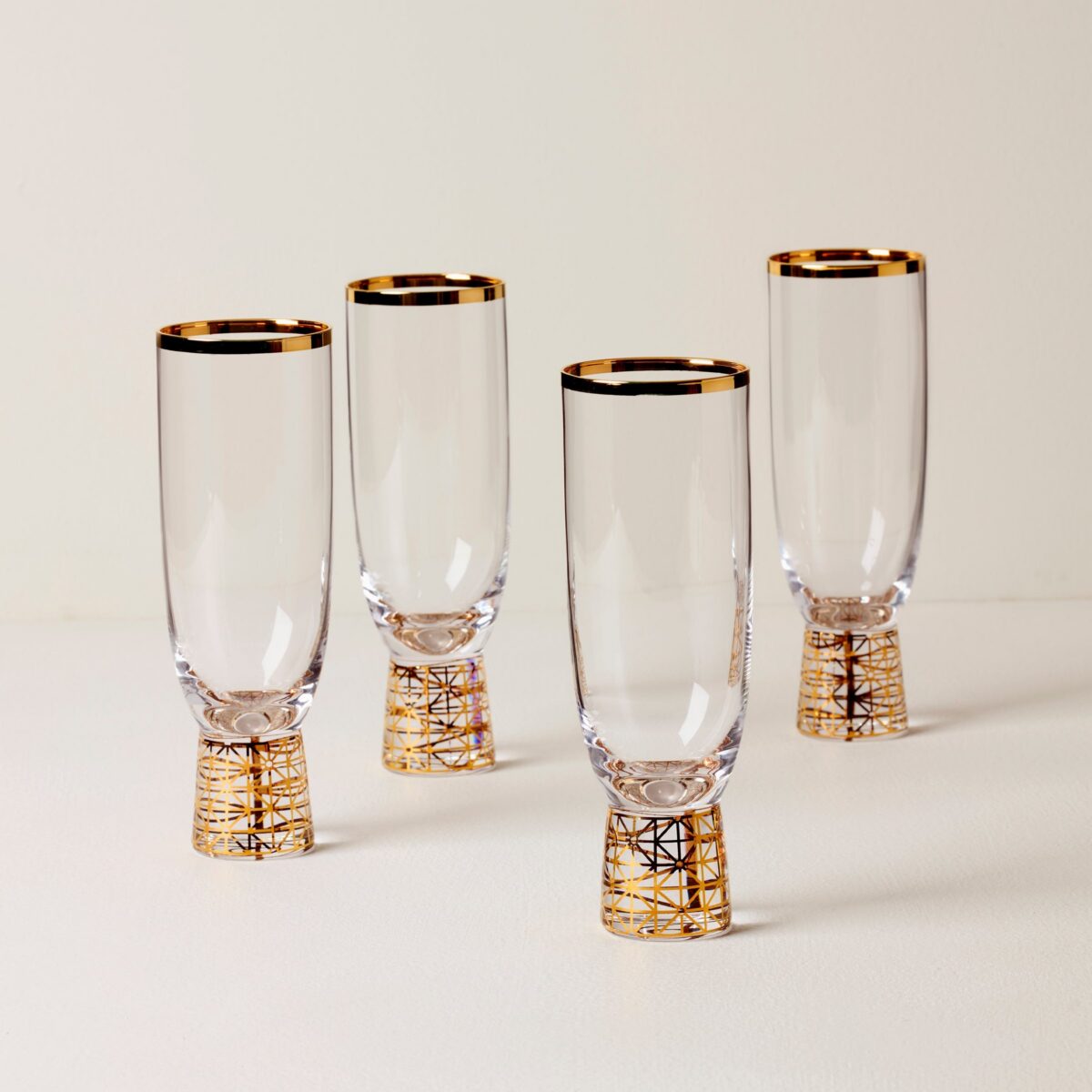 Gold Frost Champagne Flutes - Set of 4